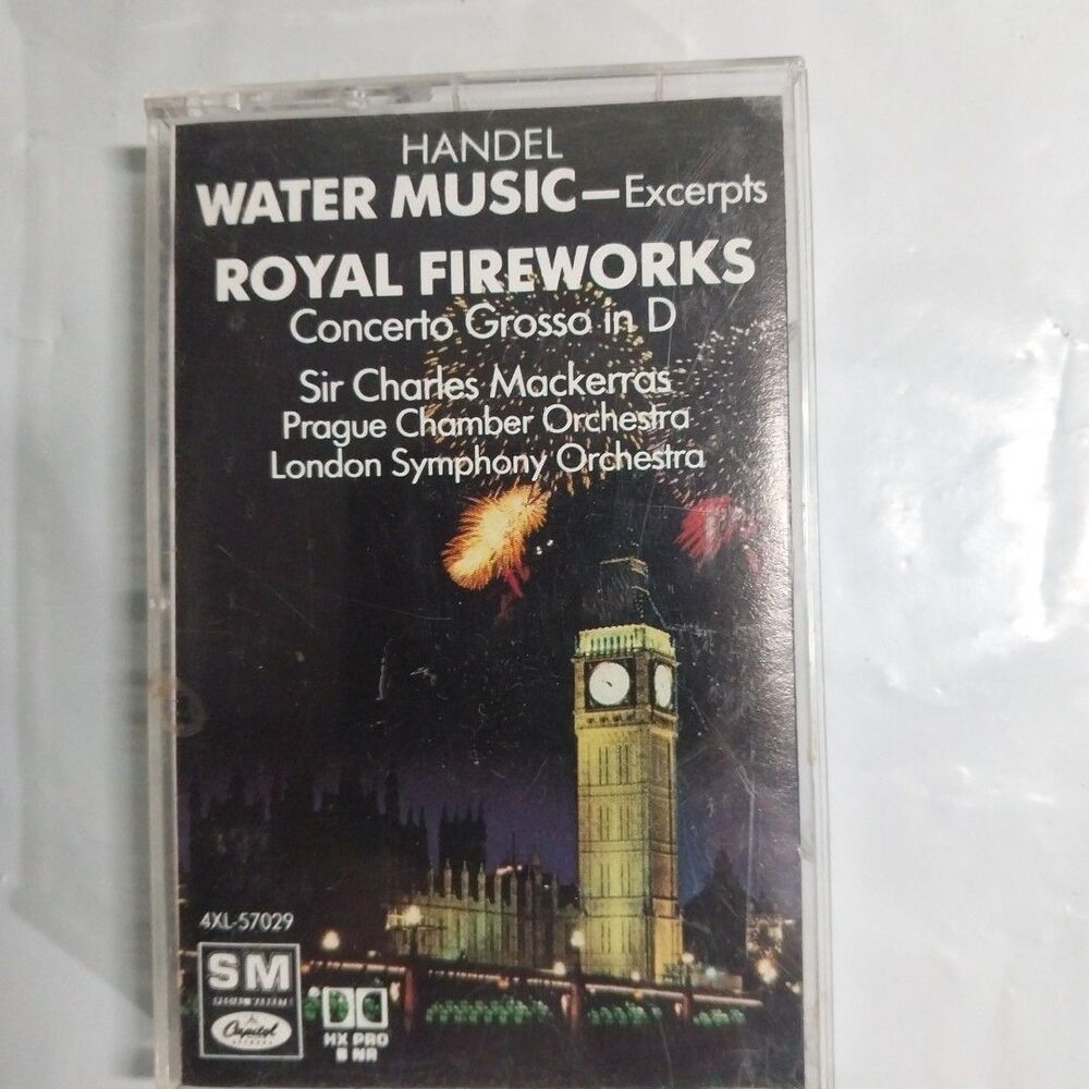 Handel: Water Music & Royal Fireworks Music Cassette 1989 Charles Mackerras#128